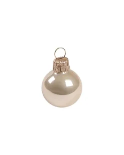 Pallina Di Vetro Lucida Champagne 30Mm Per Albero Di Natale 1Pz