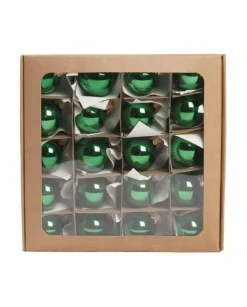 Pallina Di Vetro Lucida Verde 30Mm Per Albero Di Natale 1Pz