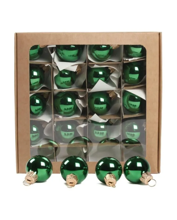 Pallina Di Vetro Lucida Verde 30Mm Per Albero Di Natale 1Pz