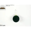 Pallina Sfera Di Vetro Con Velluto Verde 80Mm 12Pz Per Albero Di Natale