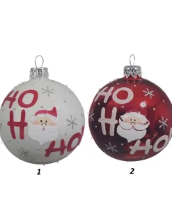 Pallina Sfera Di Vetro Decorata 80Mm 2 Colori 1Pz