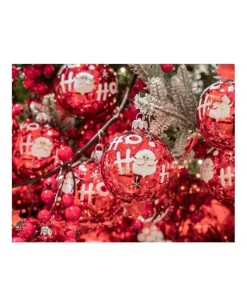 Pallina Sfera Di Vetro Decorata 80Mm 2 Colori 1Pz