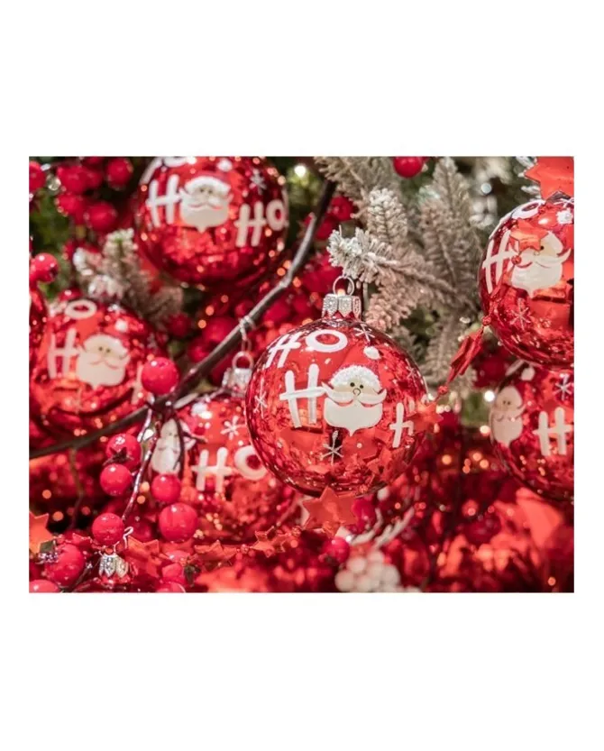 Pallina Sfera Di Vetro Decorata 80Mm 2 Colori 1Pz