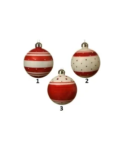 Pallina Sfera Di Vetro Decorata A Mano Per Albero Di Natale Colori Assortiti