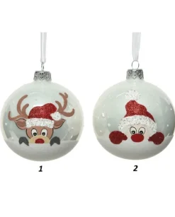 Pallina Sfera Di Vetro Decorate 80Mm 1Pz Per Albero Di Natale