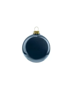 Pallina Sfera Di Vetro Liscia 100Mm Blu Per Albero Di Natale