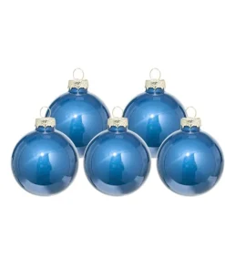 Pallina Sfera Di Vetro Liscia 150Mm Blu Per Albero Di Natale