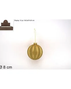 Pallina Sfera Di Vetro Oro O8Cm Per Albero Di Natale !Pz
