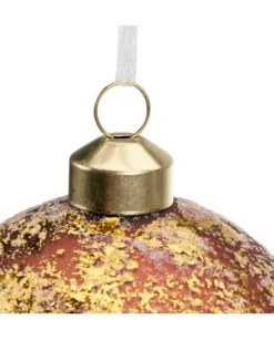 Pallina Sfera In Vetro Decorata Con Finitura In Oro