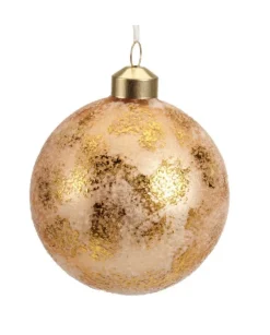 Pallina Sfera In Vetro Decorata Con Finitura In Oro