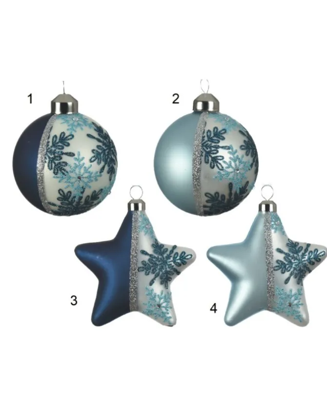 Pallina Sfera Ornamento Da Albero In Vetro 8 Cm