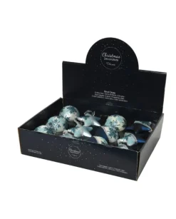 Pallina Sfera Ornamento Da Albero In Vetro 8 Cm