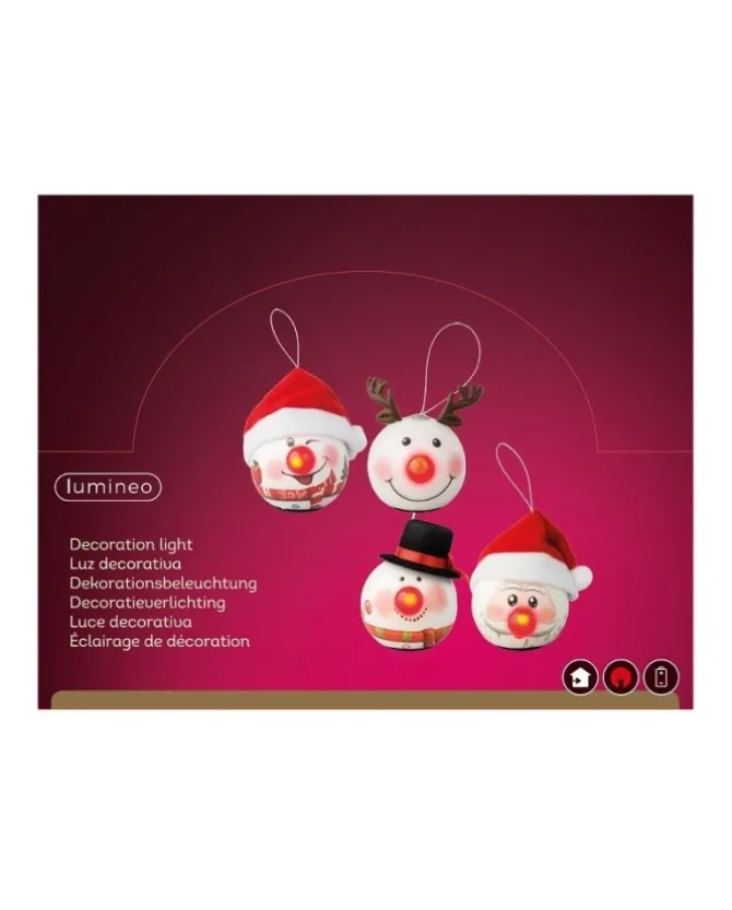 Palline Con Led 4 Modelli Diametro 65Mm Per Albero Di Natale 1Pz