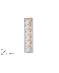 Palline Sfere Bambolina Con Pelliccia Bianca Per Albero Di Natale 6 Cm 6 Pz