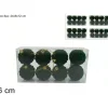 Palline Sfere Di Plastica Verde Floccate O6Cm 8Pz Per Albero Di Natale