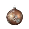 Palline Sfere Di Vetro Decorate 80Mm Per Albero Di Natale 6Pz