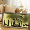 Pannello Decorato Nativita 42X22Cm Infinity Mirror Led Bianco