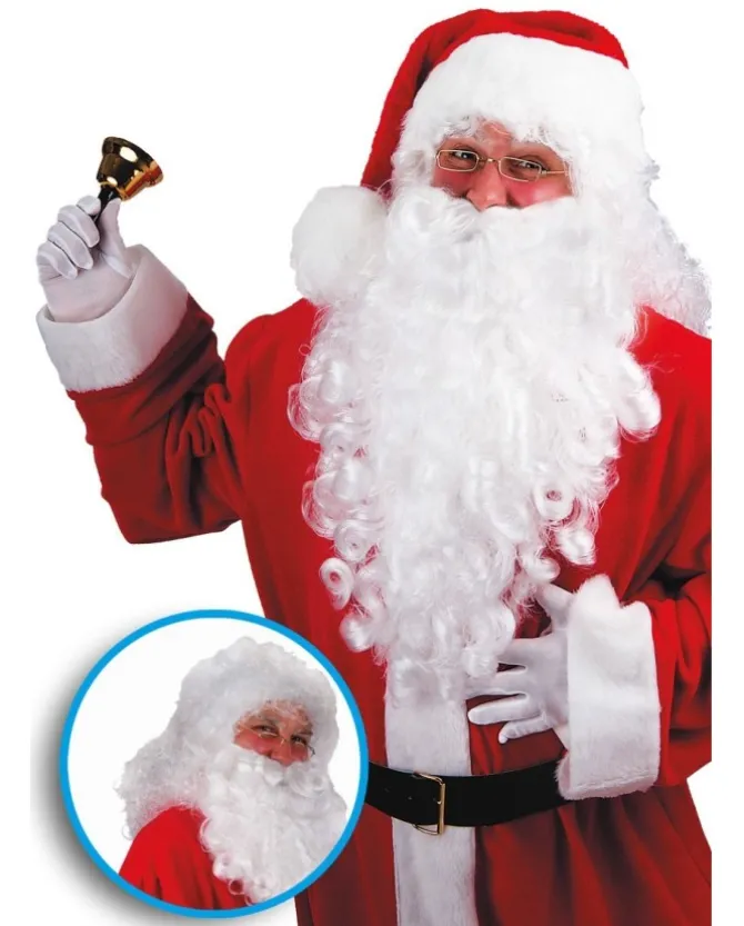 Parrucca E Barba Gigante Bianca Lusso L.