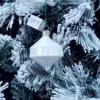 Pendente Di Vetro Bianco 80Mm 1Pz Per Albero Di Natale
