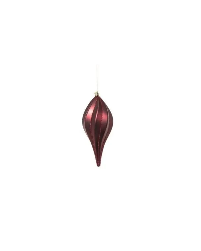 Pendente Di Vetro 20Cm Burgundy Per Albero Di Natale