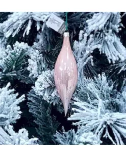 Pendente Di Vetro Rosa 4Cm 1Pz Per Albero Di Natale