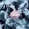 Pendente Di Vetro Rosa 80Mm 1Pz Per Albero Di Natale