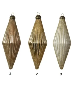 Pendenti Di Vetro Decorati 3 Colori 80Mm 2Pz