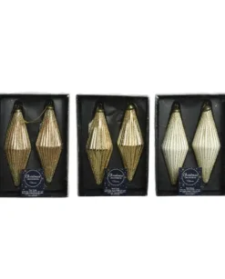 Pendenti Di Vetro Decorati 3 Colori 80Mm 2Pz