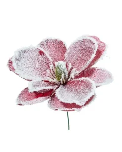 Pick Magnolia Innevata 24Cm Burgundy Per Decorazioni
