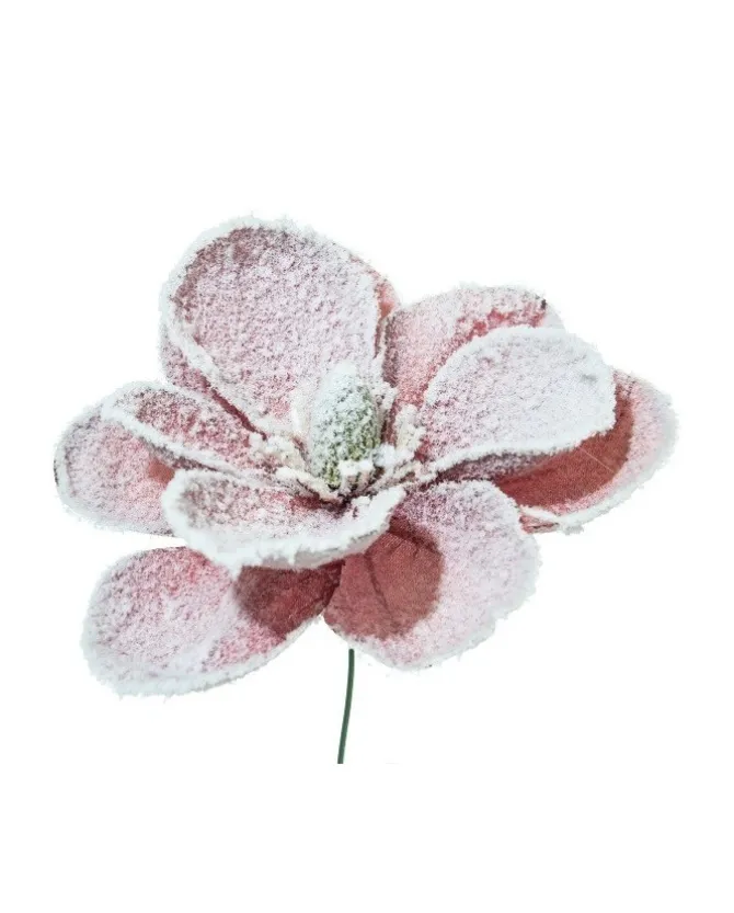Pick Magnolia Innevata 24Cm Malva Per Decorazioni