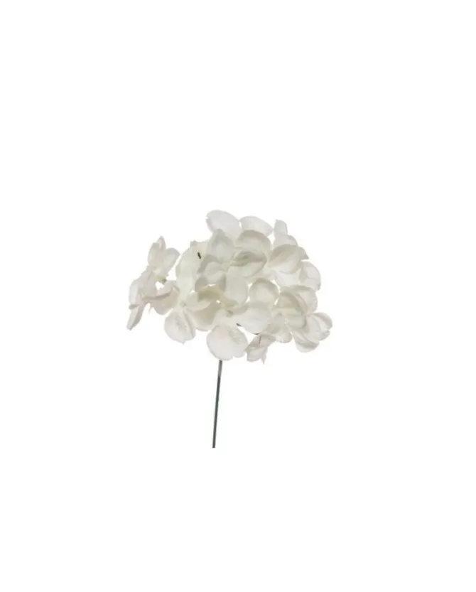 Pick Ortensia Innevata 19Cm Bianca Per Decorazioni Natalizie