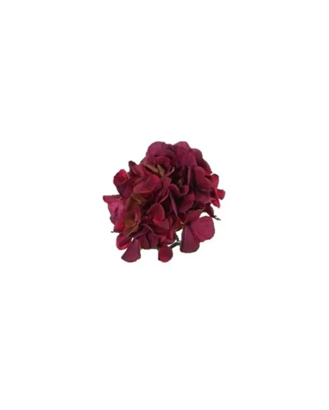 Pick Ortensia Innevata 21Cm Burgundy Per Decorazioni Di Natale