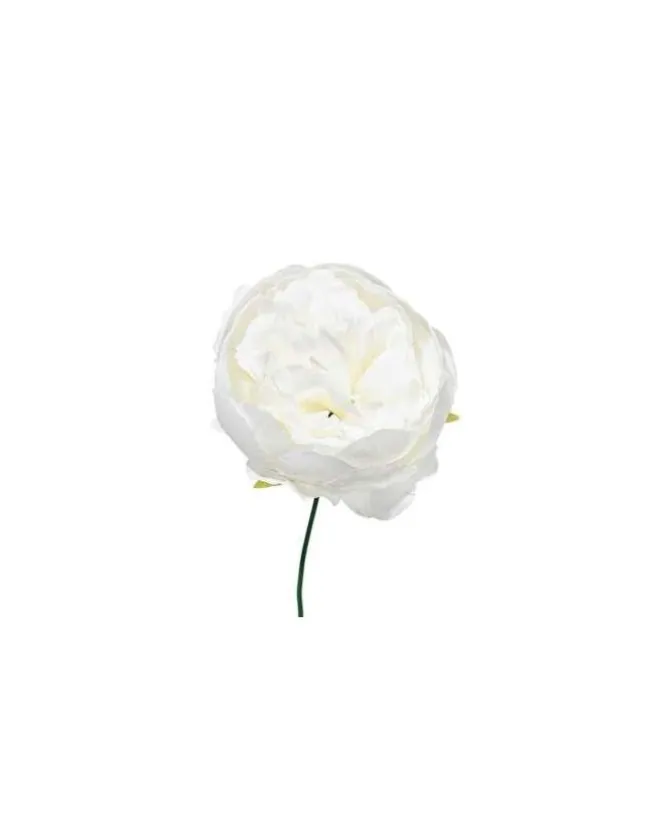 Pick Peonia O11Cm H19Cm Bianca Per Decorazioni Di Natale