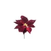 Pick Poinsettia Deluxe Velvet 19Cm Burgundy Per Decorazioni Natalizie