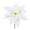 Pick Poinsettia Deluxe Velvet 19Cm Bianca Per Decorazioni Natalizie