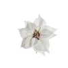 Pick Poinsettia Deluxe Velvet 20Cm Bianca Per Decorazioni Natalizie