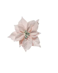 Pick Poinsettia Innevata Pvc 23Cm Cipria Per Decorazioni Natalizie