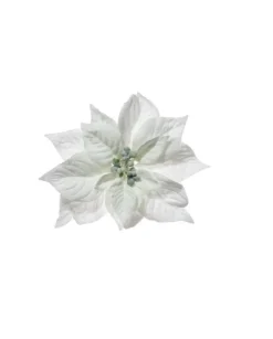 Pick Poinsettia Innevvata In Pvc Bianca 23Cm