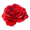 Pick Rosa Rossa Deluxe Velvet In Pvc 17Cm Per Decorazioni Natalizie