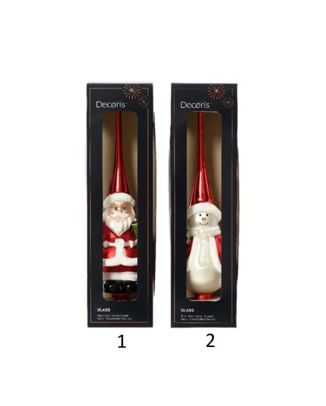 Puntale Da Albero In Vetro In 2 Versioni 28 Cm