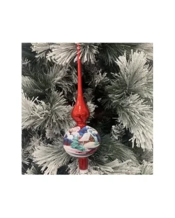 Puntale Di Vetro Decorato A Mano Per Albero Di Natale