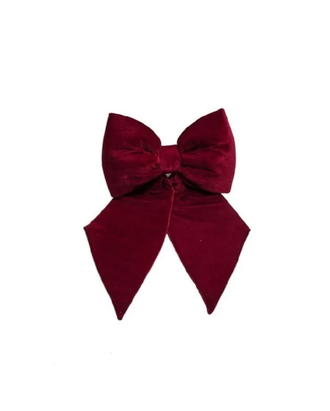 Puntale Fiocco Di Velluto 40X40Cm Burgundy Per Albero Di Natale E Addobbo