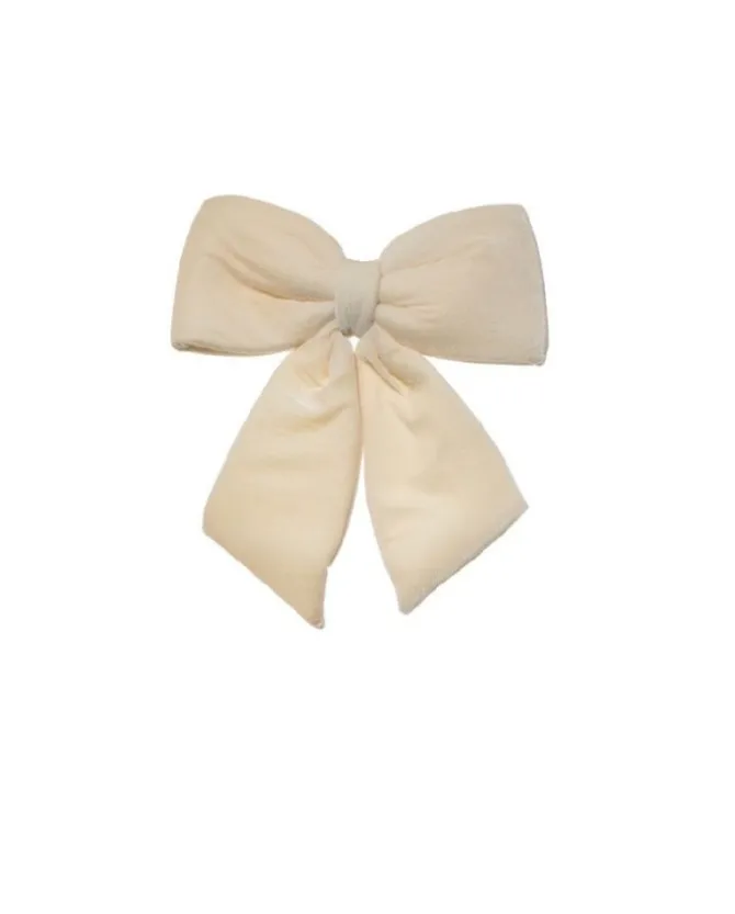 Puntale Fiocco Di Vellutto 40X40Cm Avorio Per Albero Di Natale E Addobbo