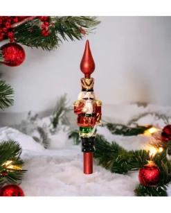 Puntale In Vetro Soldatino Schiaccianoci Sagomato 29 Cm