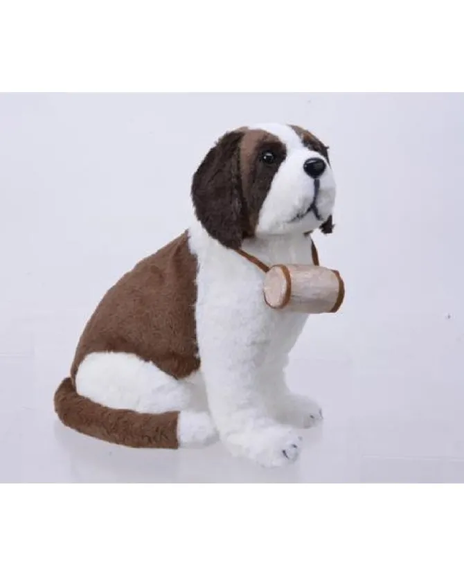 Pupazzo Cane San Bernardo Decorazione Natalizia 40Cm