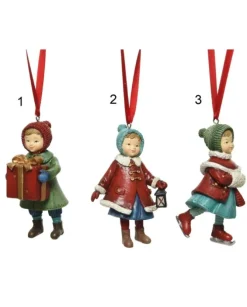 1Pz Addobbo Appendino Bambini In Poliresina Per Albero Di Natale