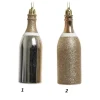 1Pz Addobbo Appendino Bottiglia Di Champagne Per Abero Di Natale 4X13 Cm