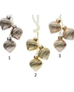 1Pz Addobbo Appendino Cipolla 3 Colori O3,5Cm Per Albero Di Natale