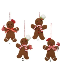 1Pz Addobbo Appendino Omino Pan Di Zenzero 11 Cm Per Albero Di Natale