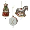 1Pz Addobbo Appendino Orso Tamburo Cavallo Per Albero Di Natale 11Cm